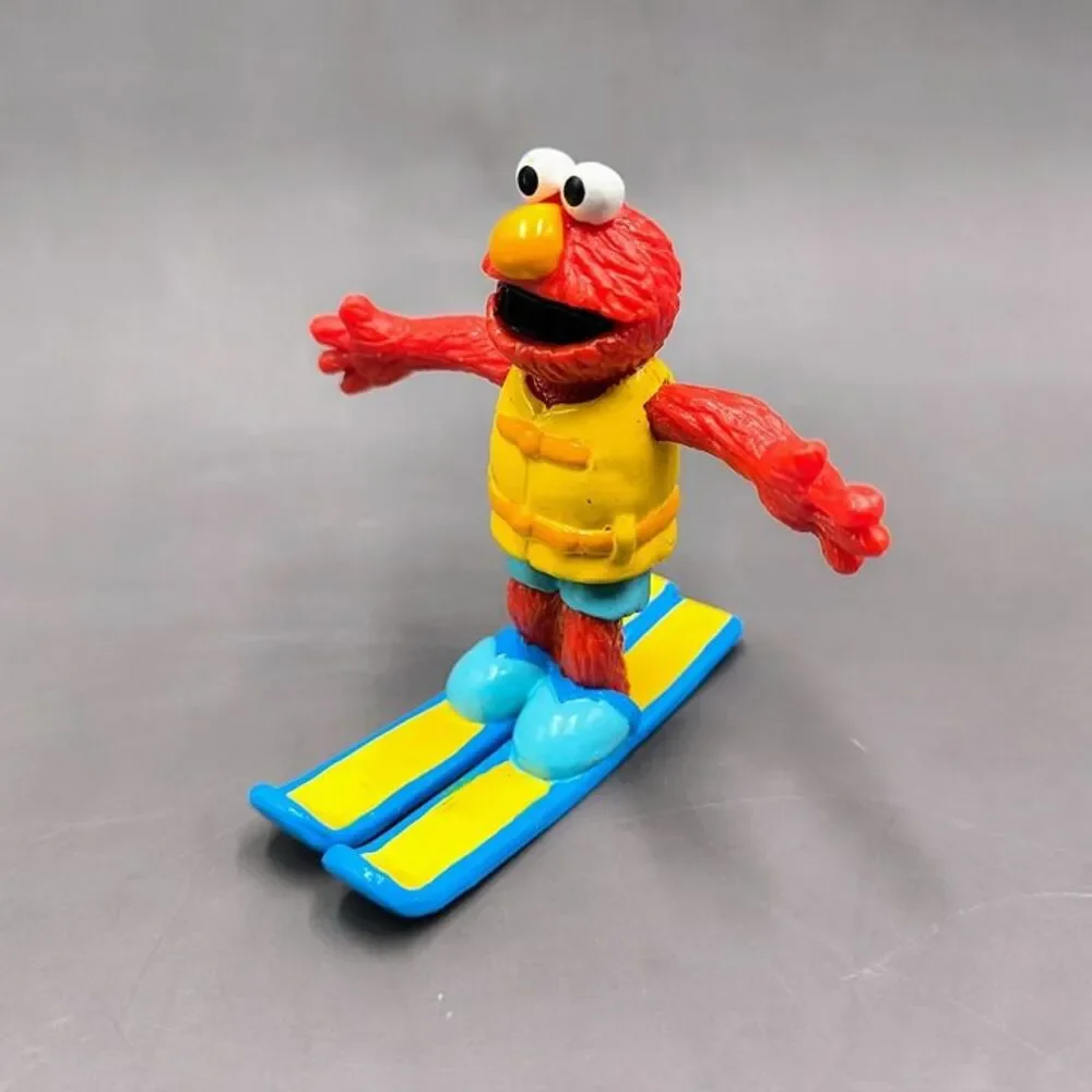 Vintage Sesame Street Beach PVC Figure Lot - Cookie Monster, Bert, Ernie, Elmo